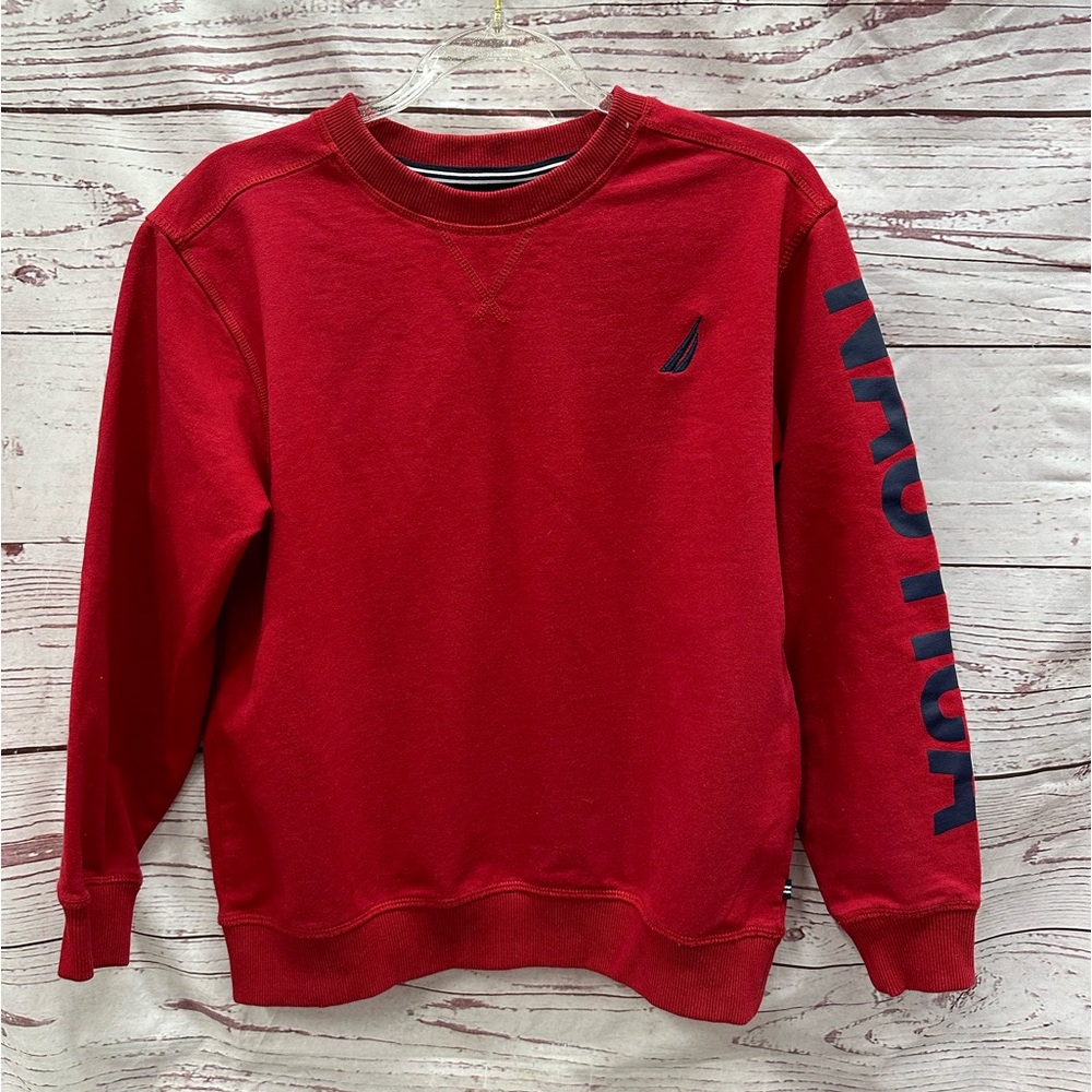 Nautica Red Crewneck Boy's Sweatshirt Size Medium 10/12
